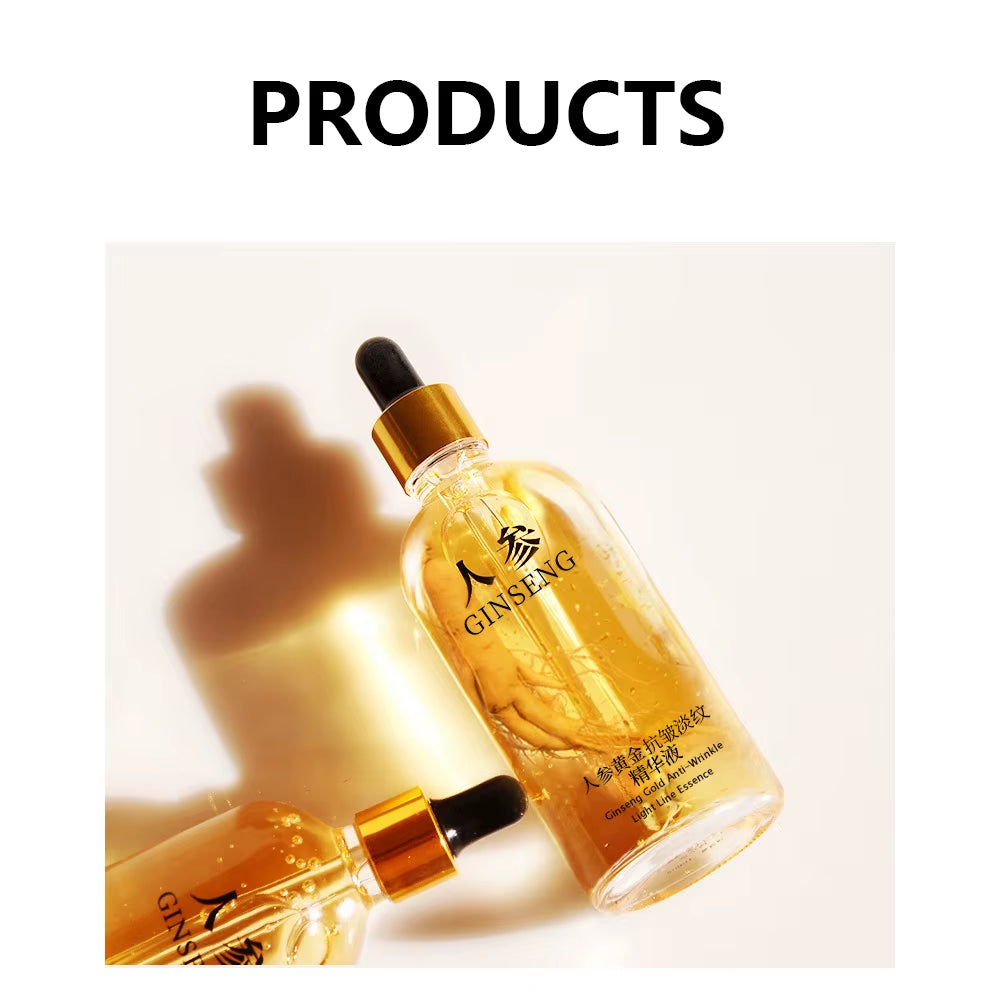 100Ml 24K Gold Ginseng Face Essence anti Aging Soothing Fade Fine Lines Facial Lifting Moisturizing Skin Care Whitening Serum
