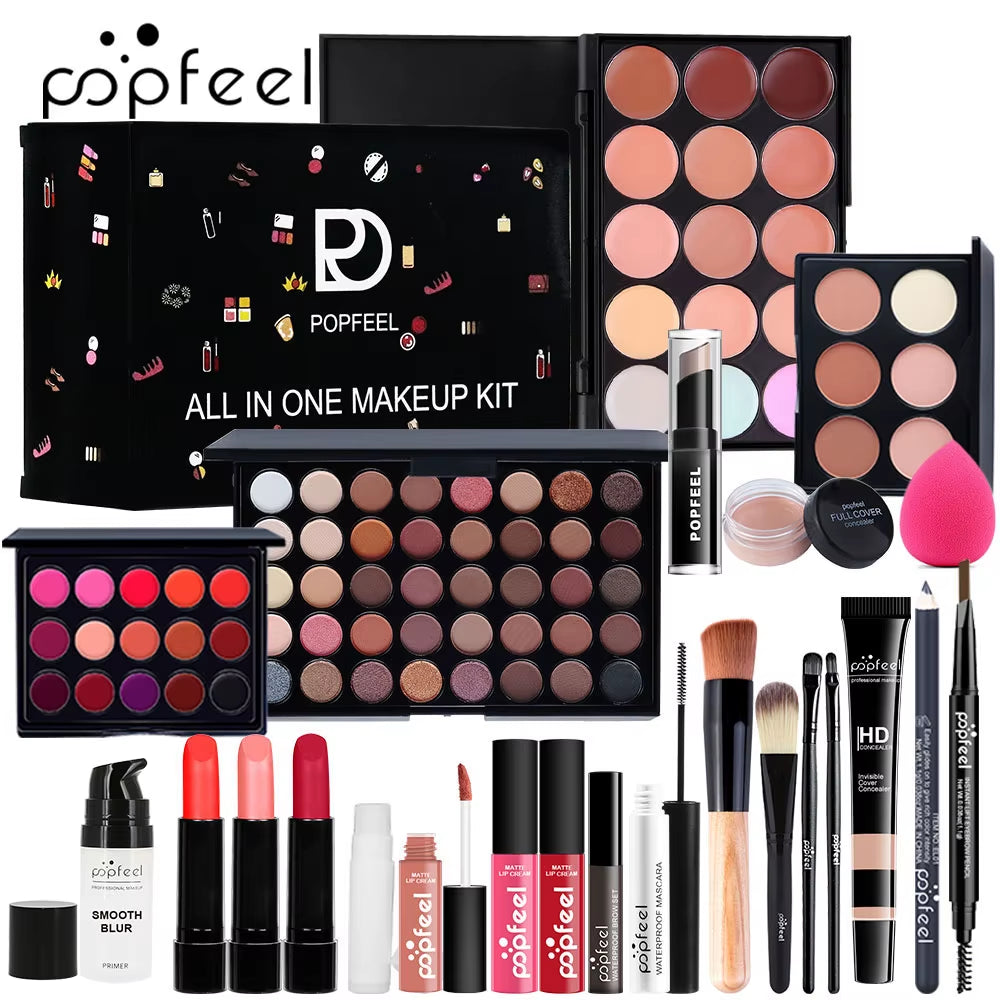 All in One Makeup Kit, Gift for Girls Teen Women Include Eyeshadow Foundation Lipgloss Lipstick Primer
