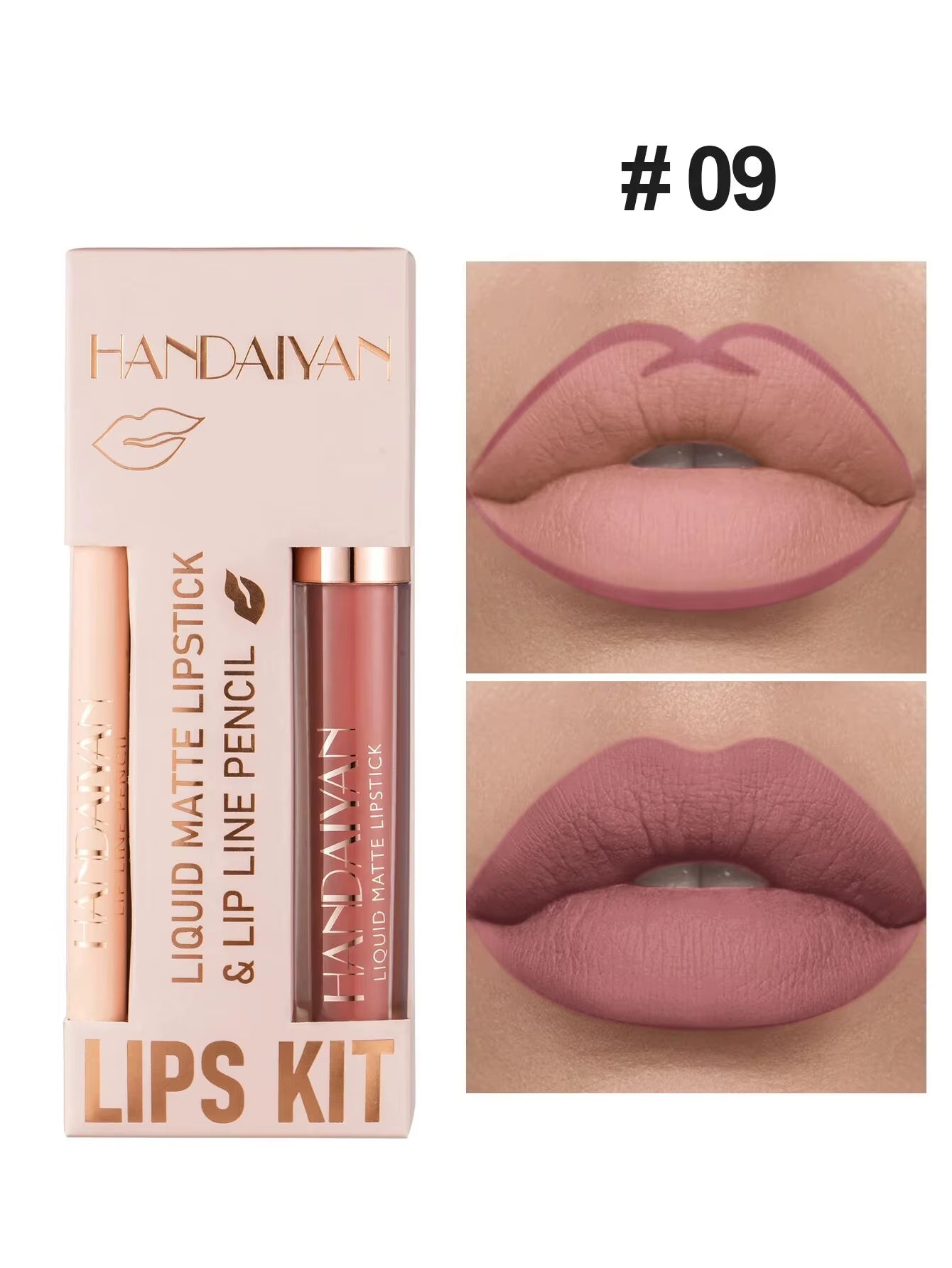 Lip Liner Lipgloss Set Matte Liquid Lipstick Long-Lasting Non-Stick Cup Not Fade Waterproof Nude Cosmetics