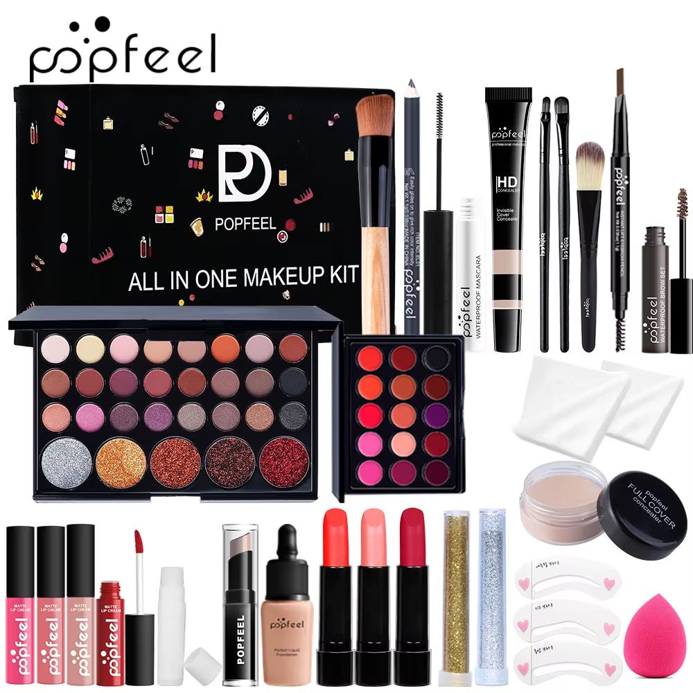 All in One Makeup Kit, Gift for Girls Teen Women Include Eyeshadow Foundation Lipgloss Lipstick Primer