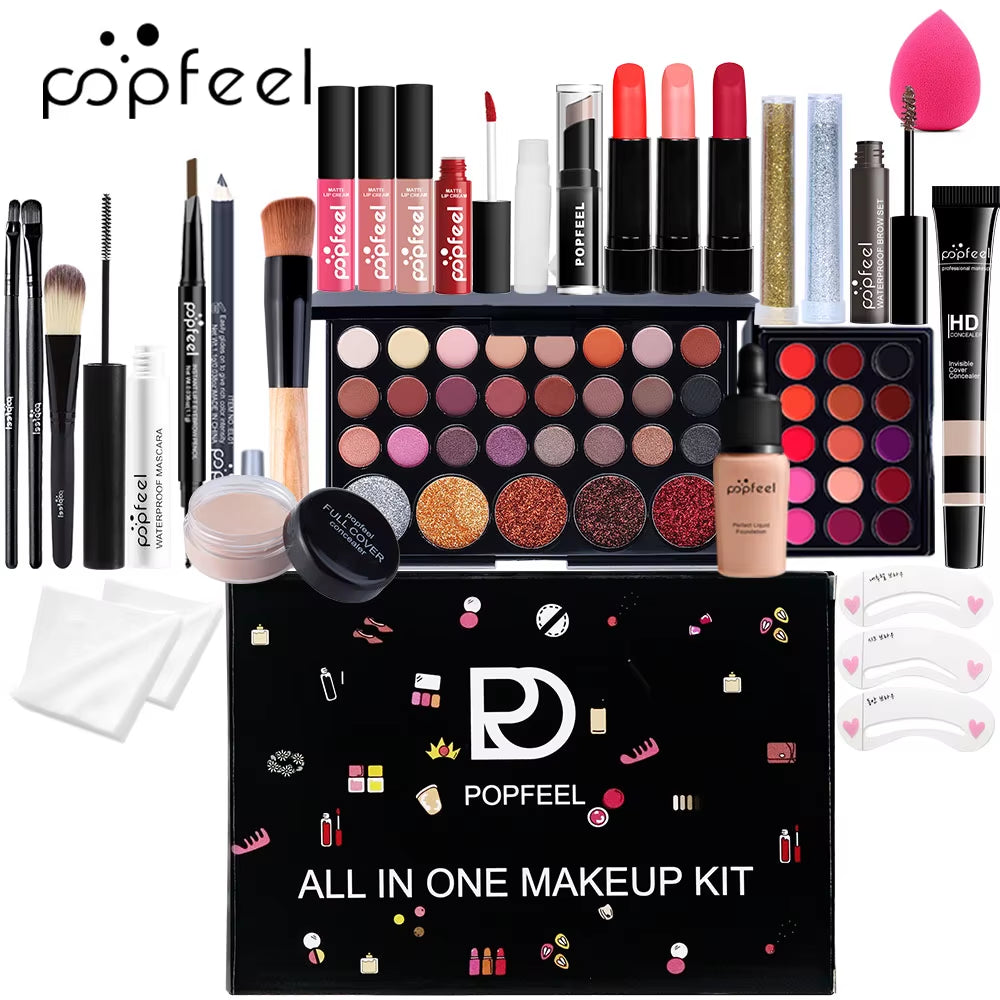All in One Makeup Kit, Gift for Girls Teen Women Include Eyeshadow Foundation Lipgloss Lipstick Primer