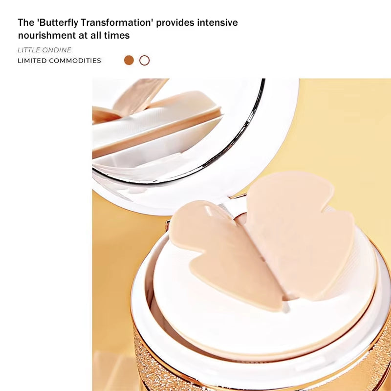 Air Cushion BB Cream Butterfly Powder Puff Moisturizing Foundation Concealer Whitening Oil-Control Waterproof Makeup Cosmetics