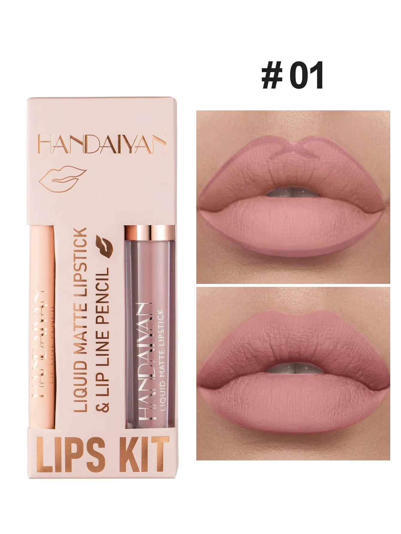 Lip Liner Lipgloss Set Matte Liquid Lipstick Long-Lasting Non-Stick Cup Not Fade Waterproof Nude Cosmetics