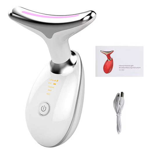 7 Color Neck Beauty Device EMS Face Lifting Massager Double Chin Remover LED Photon anti Wrinkle Skin Tightening Facial Massager