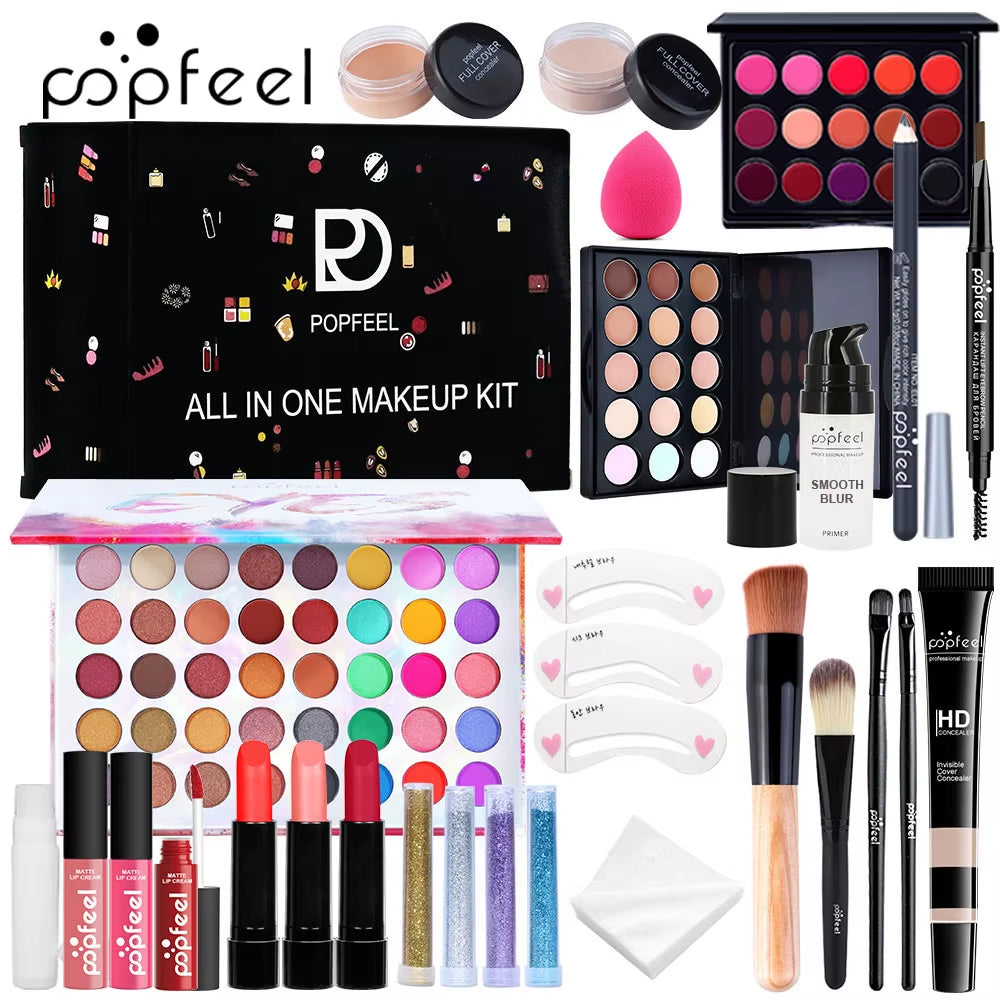 All in One Makeup Kit, Gift for Girls Teen Women Include Eyeshadow Foundation Lipgloss Lipstick Primer