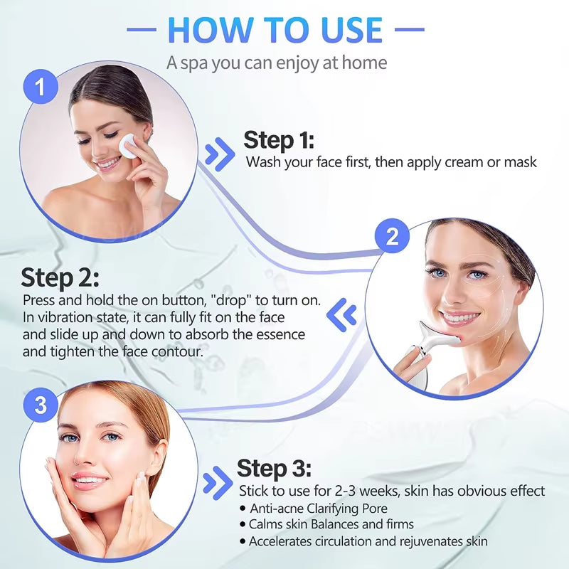 7 Color Neck Beauty Device EMS Face Lifting Massager Double Chin Remover LED Photon anti Wrinkle Skin Tightening Facial Massager
