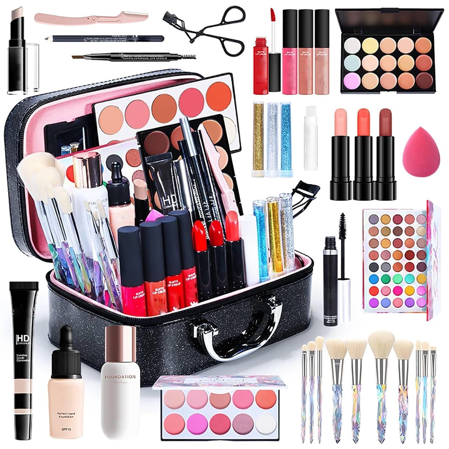 All-In-One-Make-Up-Set – Komplettes Make-Up-Set Für Frauen Und Mädchen, All-In-One-Make-Up-Sets Für Anfänger, Professionelles Make-Up-Set, Beauty-Geschenkset, Inkl