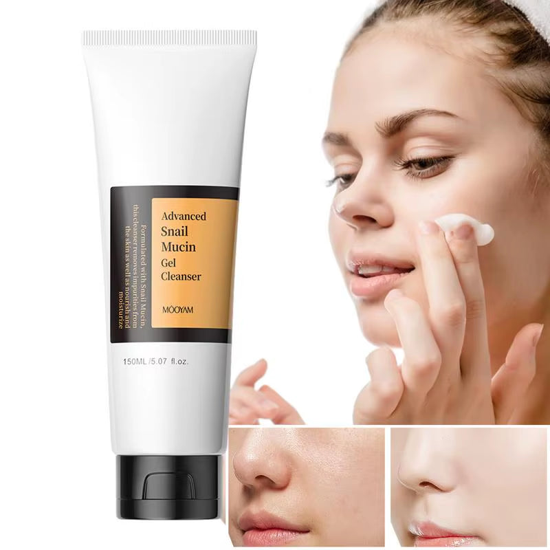 150Ml Snail Facial Cleanser Snail Mucin Face Wash Brightening Gel Cleanser Moisturizing Oil Free Face Cleanser Gel Face Cleaner